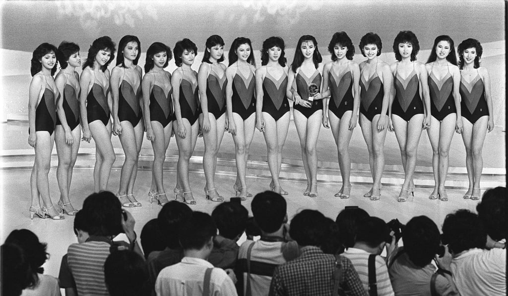Photographers snapping photos of the 15 finalists for the 1983 Miss Hong Kong Pageant. Photo: Sam Chan