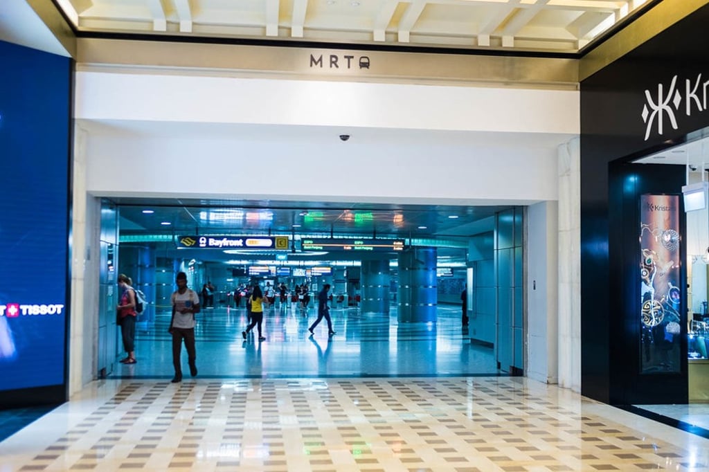 The subway stop leads directly into Marina Bay Sands' giant shopping centre. Photo: Harrison Jacobs/Business Insider