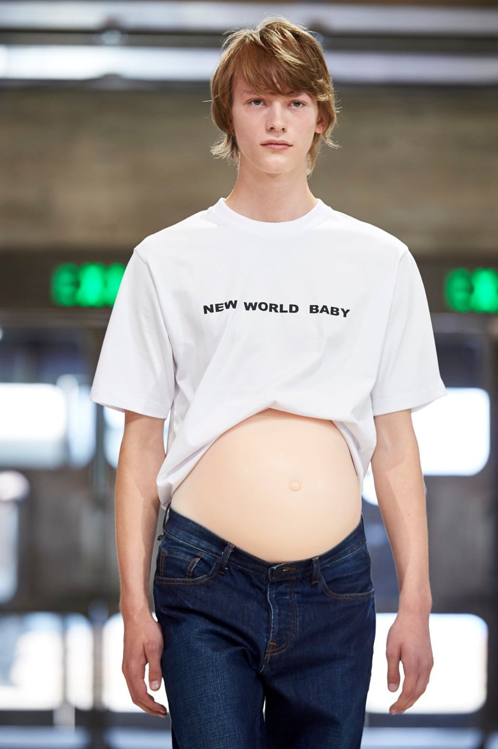 A model presents a creation by Chinese designer Xander Zhou on the third day of London Men’s Fashion Week on Sunday. Photo: AFP
