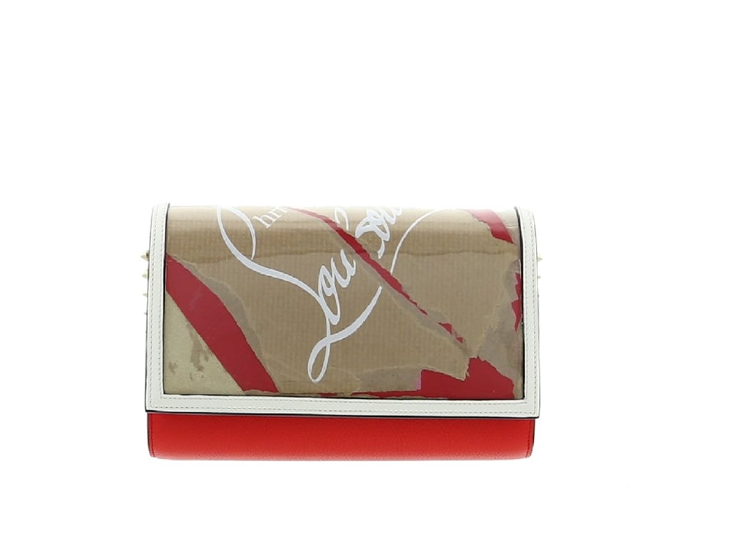Christian Louboutin. The Paloma clutch from the Loubi in Progress collection celebrates the creation process with a pattern that mimics hand-torn paper. It comes in the brand’s signature red, HK$12,000