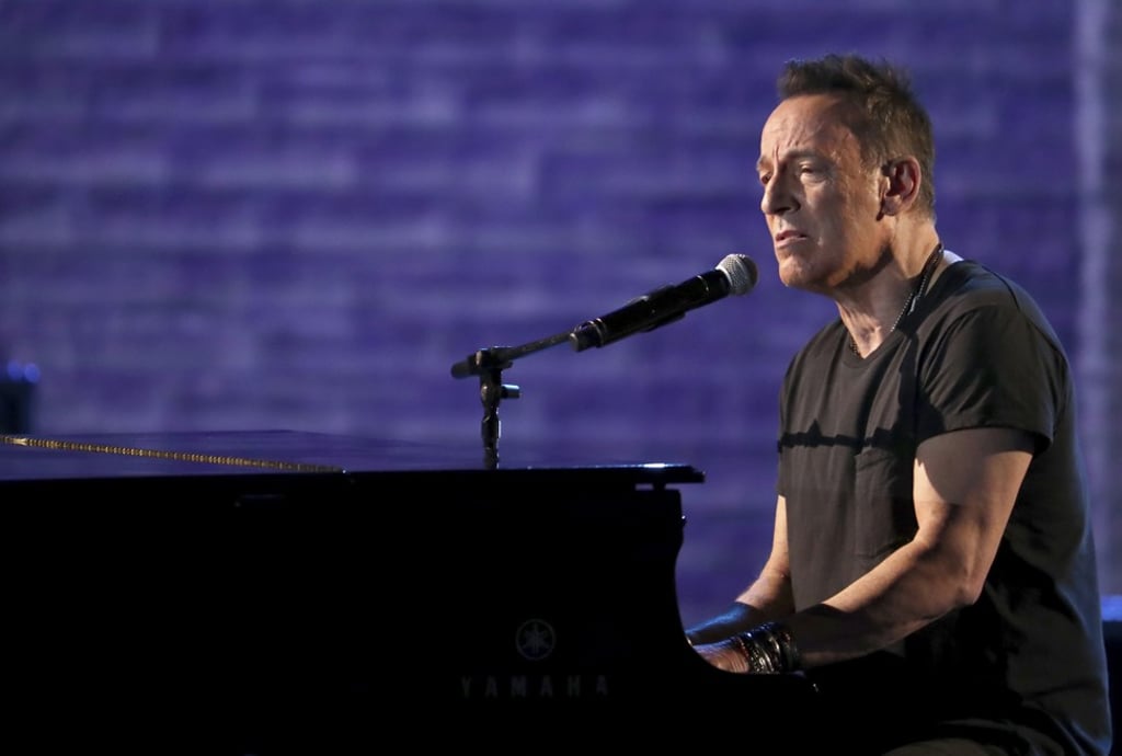 Singer Bruce Springsteen, known as ‘The Boss’ performs at the 72nd annual Tony Awards on Sunday. Photo: AP