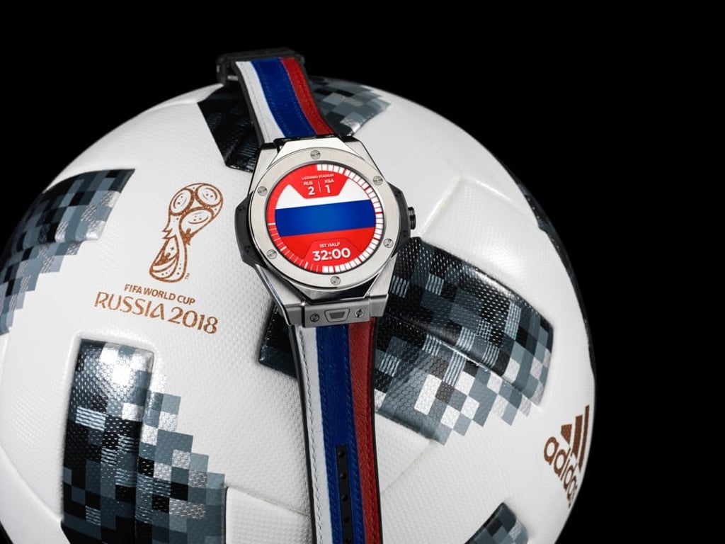 The Hublot Big Bang Referee 2018 Fifa World Cup timepiece, which will vibrate each time a goal is scored.