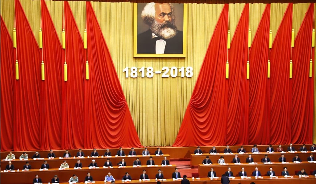 Communist Party officials listen to President Xi Jinping (not seen) speak on May 4 at the Great Hall of the People in Beijing, at an event to mark the 200th anniversary of Karl Marx’s birth. In his speech, Xi praised Marx as “the greatest thinker of modern times”, calling his theories a tool for China to “win the future”. Photo: AP