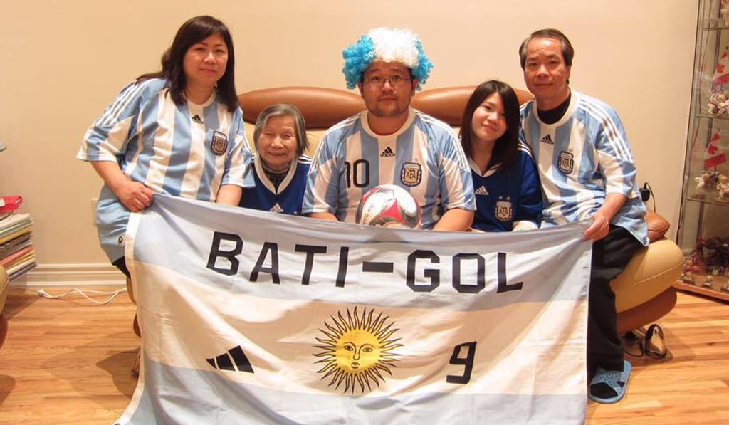 The Leung family showing their support for Argentina ahead of this summer's World Cup. Photo: Handout The Leung family showing their support for Argentina ahead of this summer's World Cup. Photo: Handout