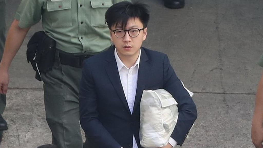Defendant of the Mong Kok riot trial Edward Leung Tin-kei is escorted to Hong Kong High Court on May 21. Photo: Winson Wong/SCMP