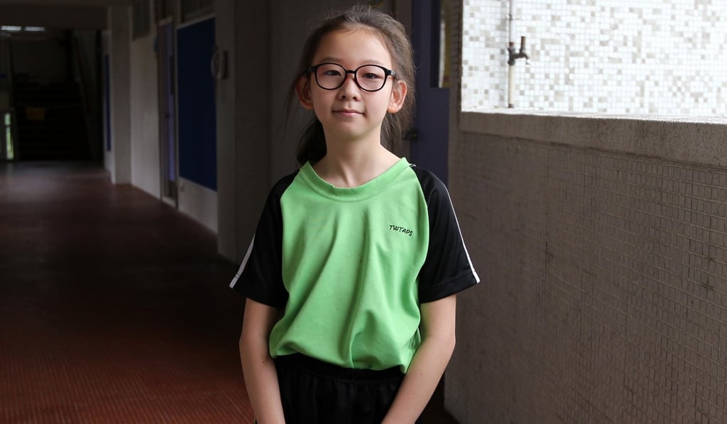 Pupil Cindy Zhang Yi-yi, 9, says her parents wanted her to perform well on the test. Photo: Roy Issa