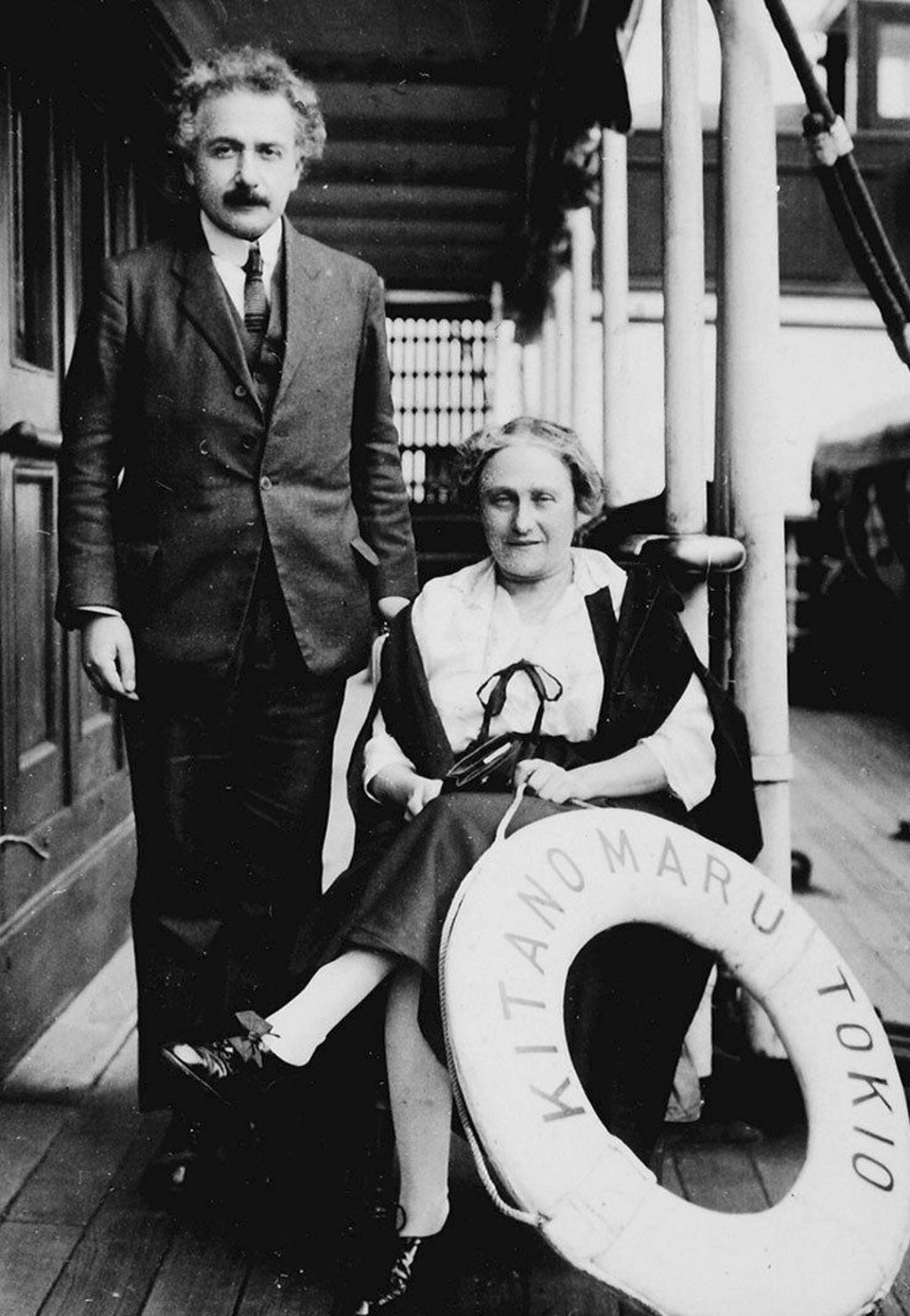 Albert Einstein and wife Elsa aboard the Kitano Maru during a 1922 voyage. Photo: SCMP Pictures