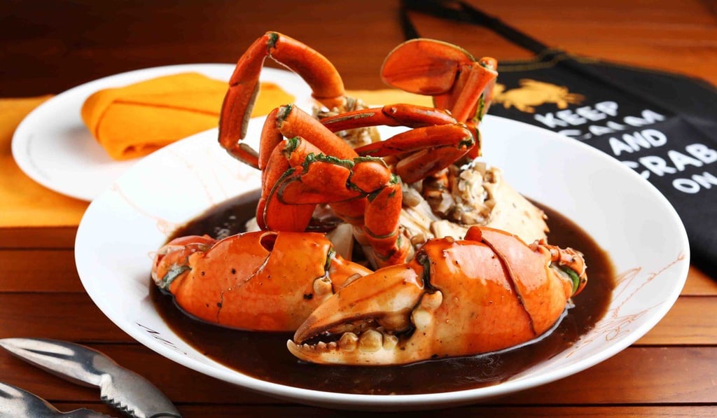 Pepper crab at the Ministry of Crab restaurant in Colombo, Sri Lanka.