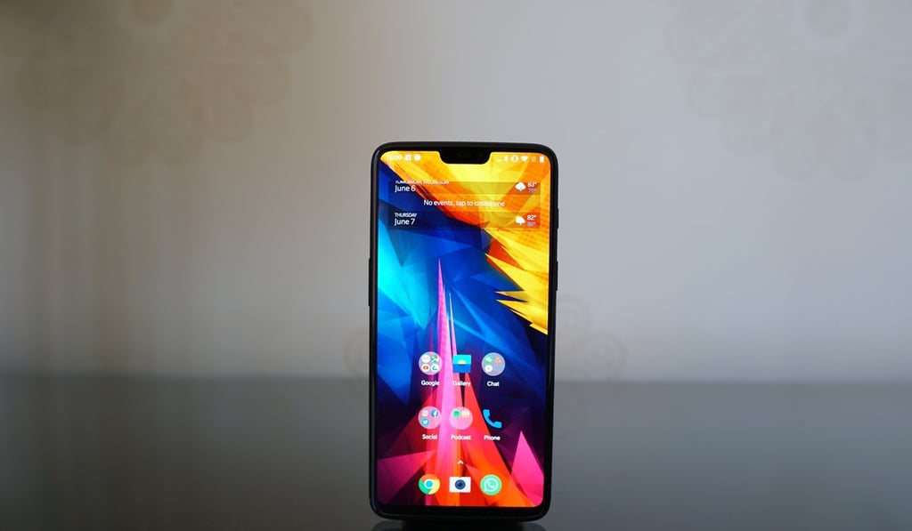 General shot of the OnePlus 6, with a 6.3-inch OLED display