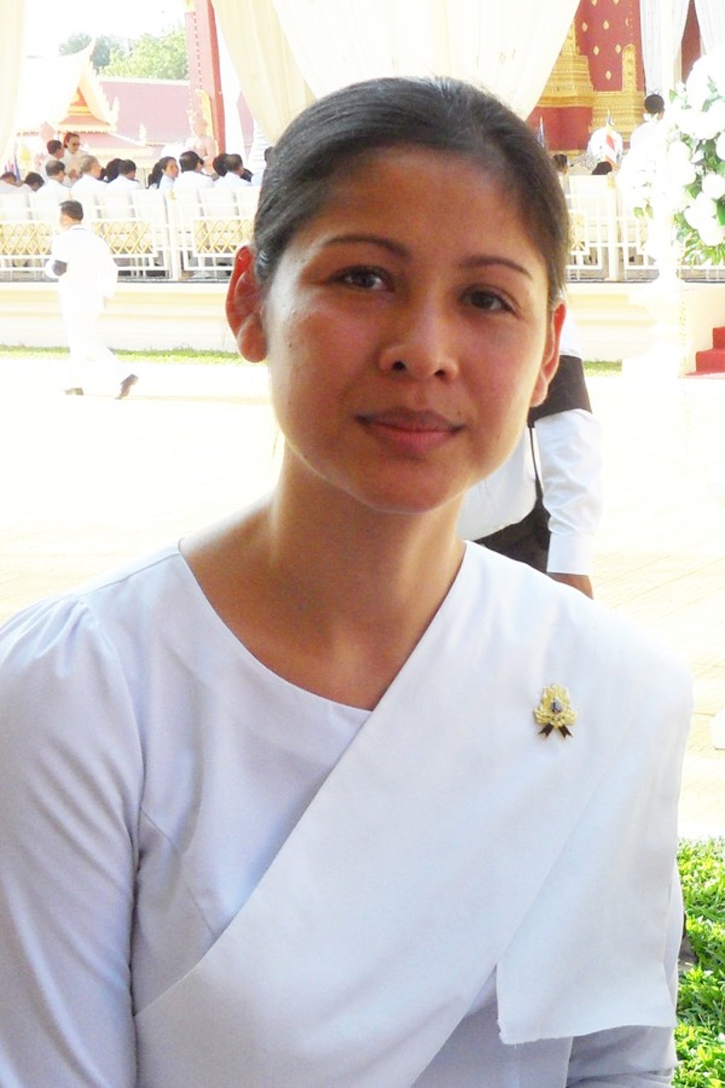 Ouk Phalla; wife of Cambodia's Prince Norodom Ranariddh (L), president of the Norodom Ranariddh Party (NRP).