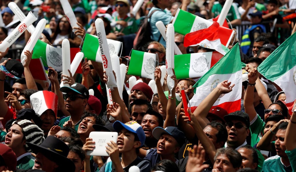 Mexican fans celebrate at Zocalo Square. Photo: Reuters