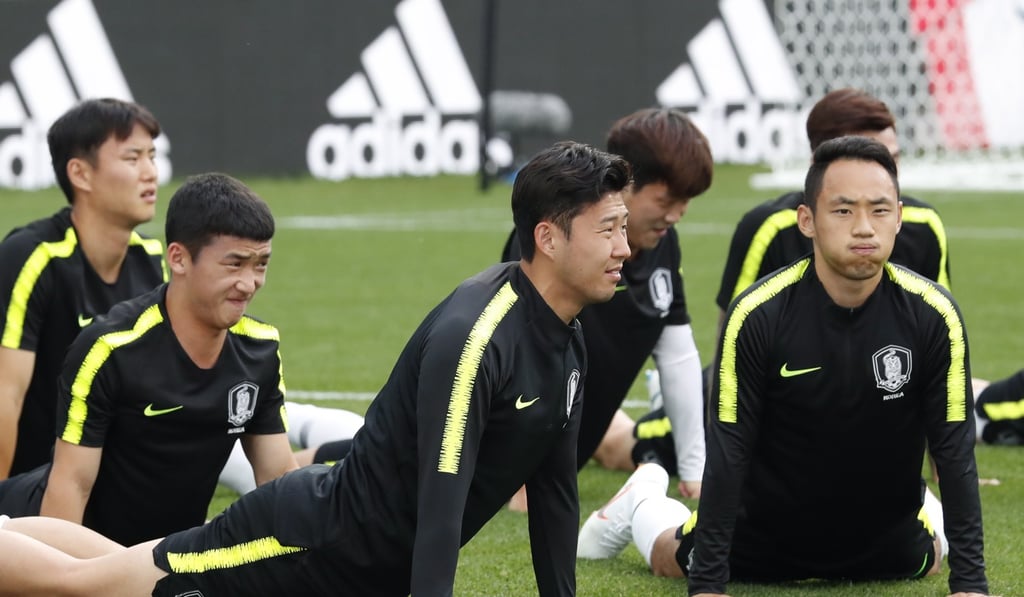 South Korea’s players attend a training session. Photo: EPA South Korea’s players attend a training session. Photo: EPA