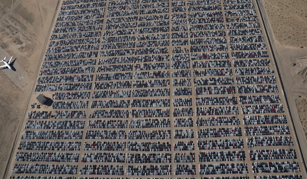 Reacquired Volkswagen and Audi diesel cars in a desert graveyard near Victorville, California on March 28, 2018. Photo: Reuters