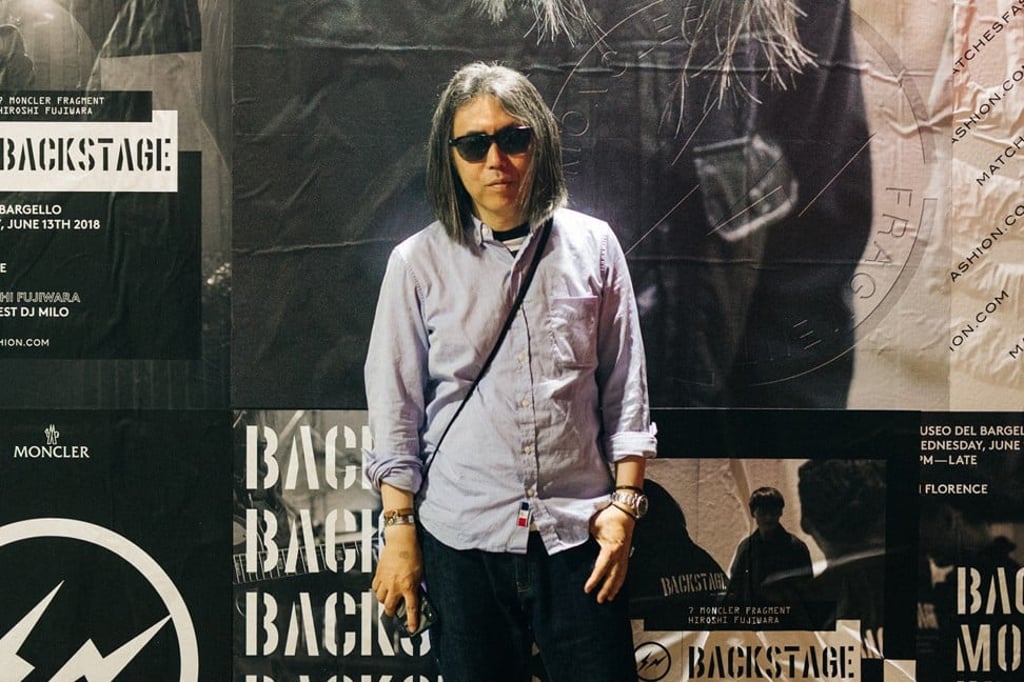 Japanese Hiroshi Fujiwara at the launch in Florence of his label fragment design’s collection created in collaboration with the Italian brand Moncler. Photo: HYPEBEAST Japanese Hiroshi Fujiwara at the launch in Florence of his label fragment design’s collection created in collaboration with the Italian brand Moncler. Photo: HYPEBEAST
