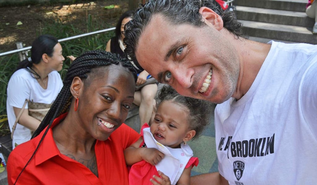 Nagel is seen with Kanisha Butler and Aarore, the daughter he helped conceive. Photo: Kanisha Butler via the New York Post
