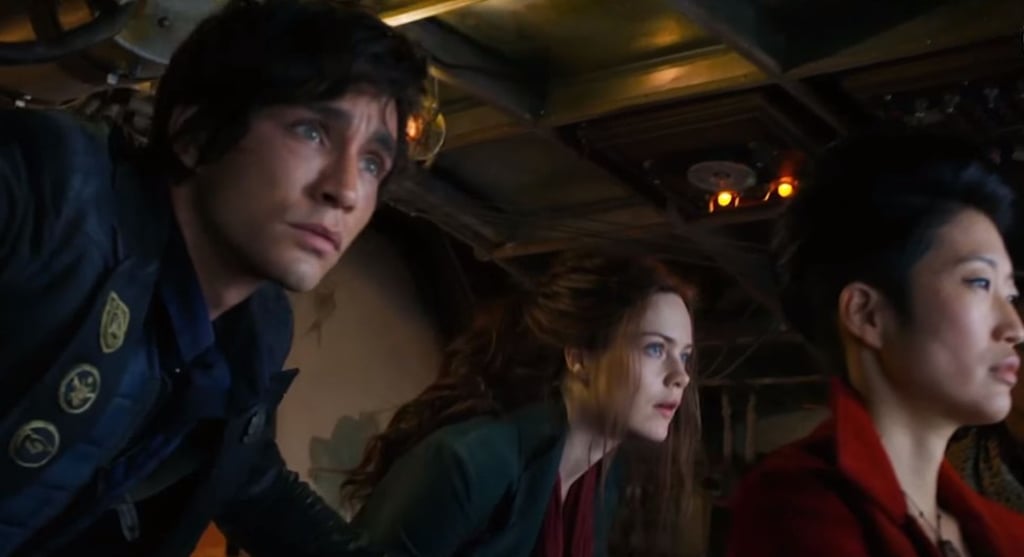 Tom (Robert Sheehan), Hester (Hera Hilmar) and Anna (Jihae Kim) are central characters in the new ‘Mortal Engines’ movie.