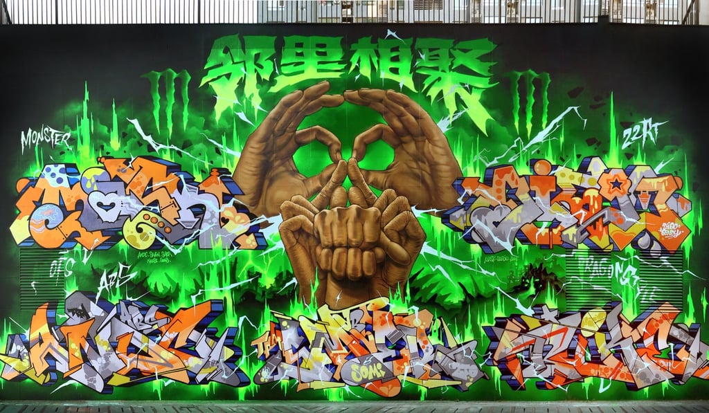 A graffitied wall at last November’s Meeting Neighbourhood carnival at the 22RT International Art Plaza in Chaoyang District, Beijing. Photo: Courtesy of ABS