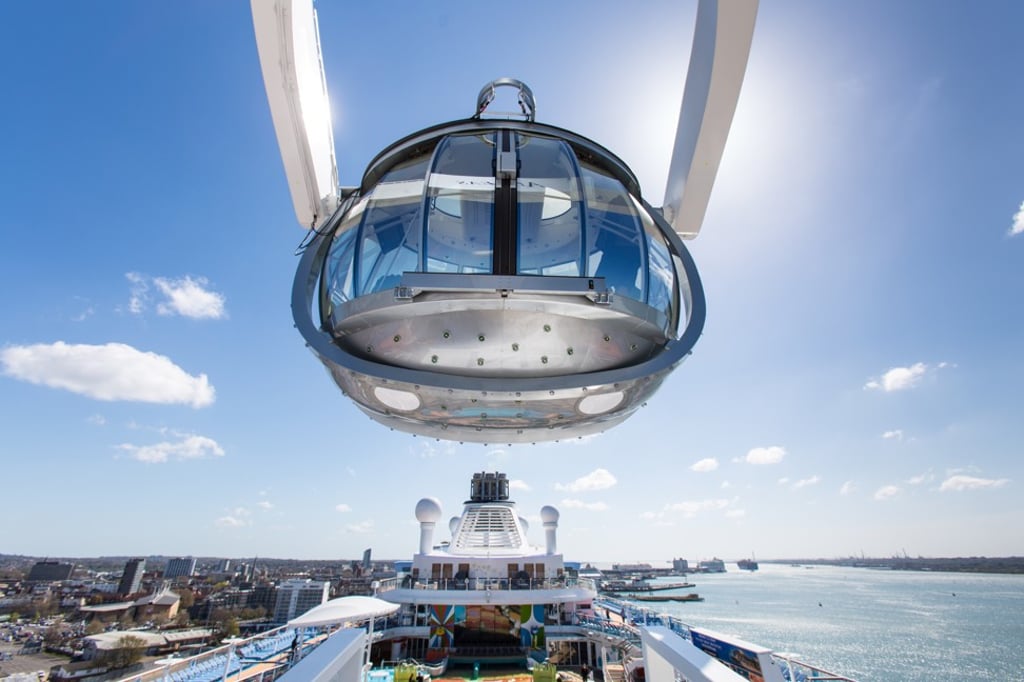 The North Star – the levitating observation deck on the Ovation of the Seas – offers 360-degree unobstructed views.