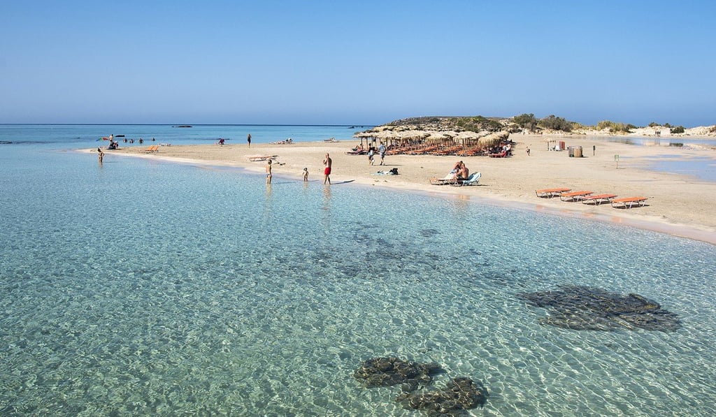 The beach at Elafonisi in Crete.