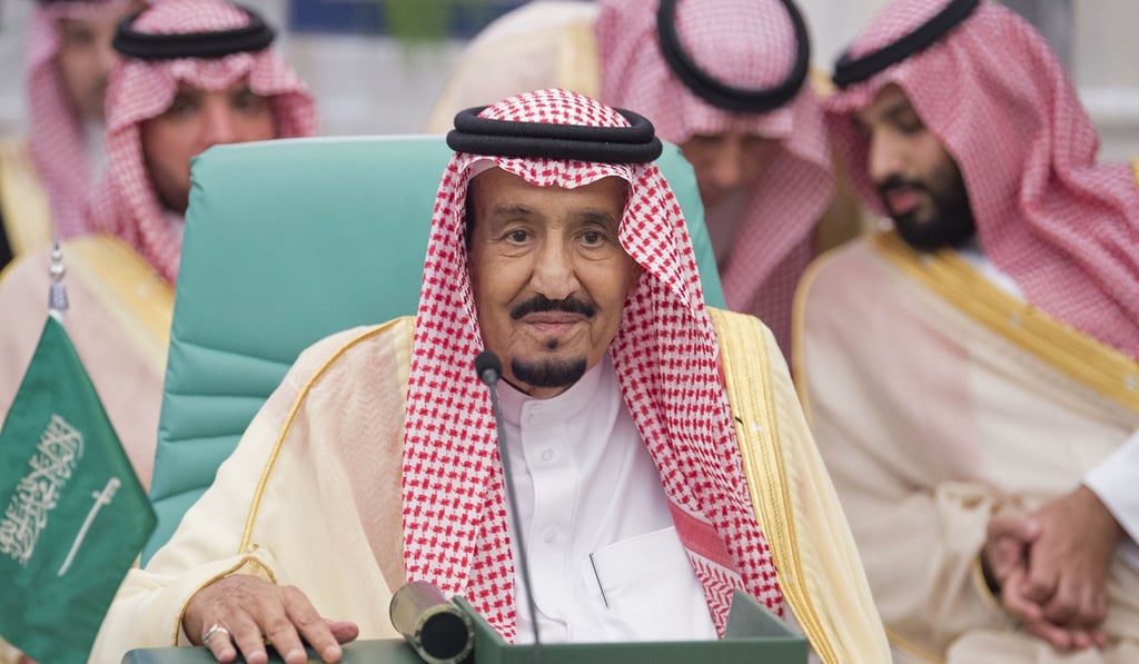 Saudi King Salman bin Abdulaziz with Crown Prince Prince Mohammed bin Salman in the background. Photo: AFP