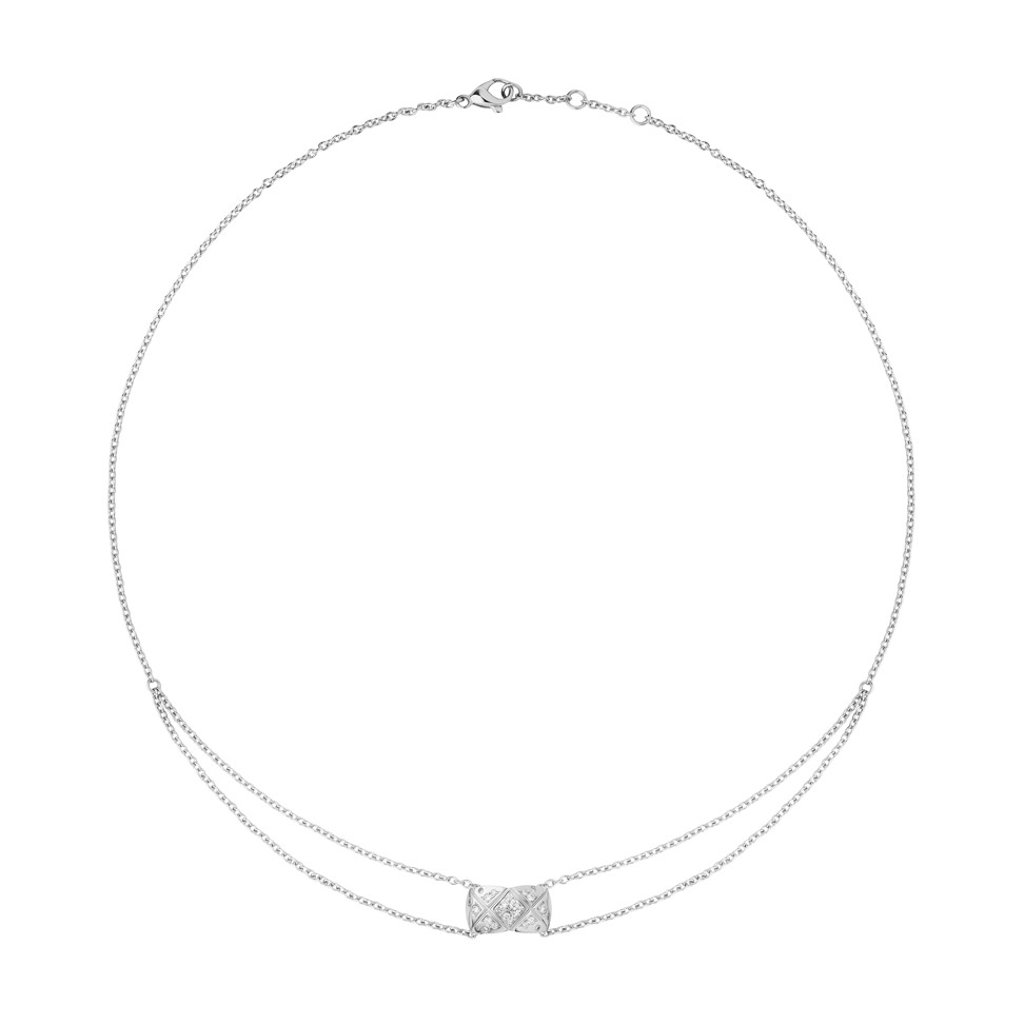 Coco Crush pendant necklace in white gold.