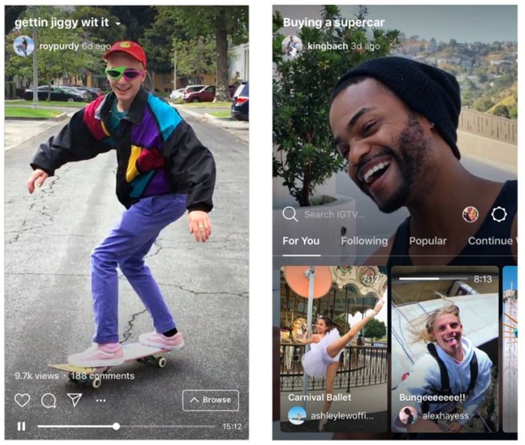 The new IGTV app means people using Instagram will be able produce 4K vertical videos that are much longer than the current limit of 60 seconds. Photo: Instagram