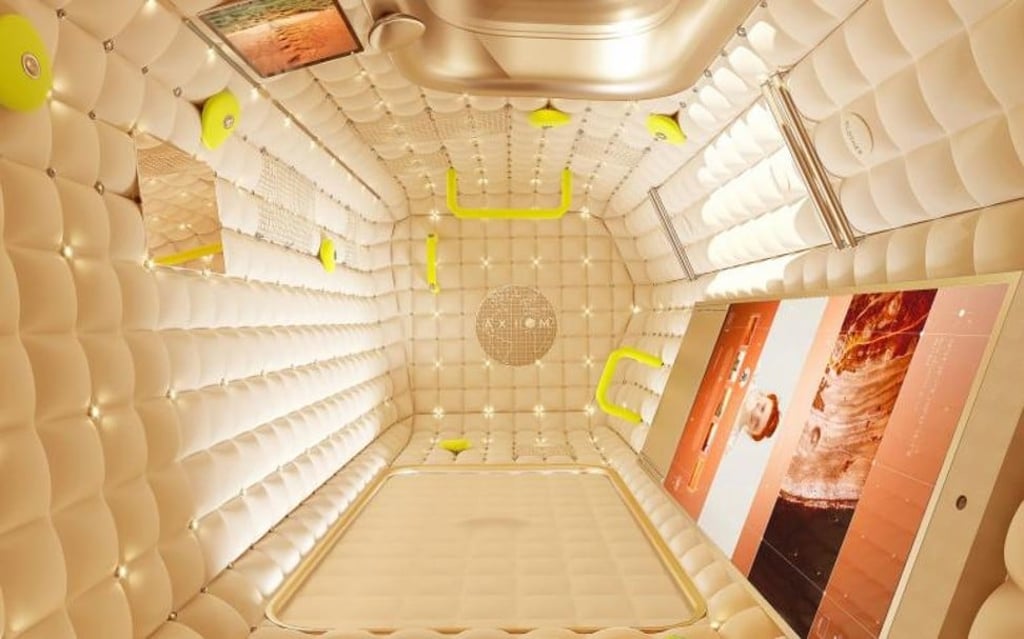 The interior of the space station designed by Frenchman Philippe Starck.