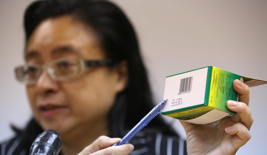 Iris Chang, the pharmacists association’s president, said the batch numbers in question were 17234801 and 17235101. Photo: Edward Wong