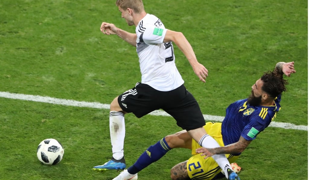 (Timo Werner of Germany vies with Jimmy Durmaz during the game. Photo: Xinhua