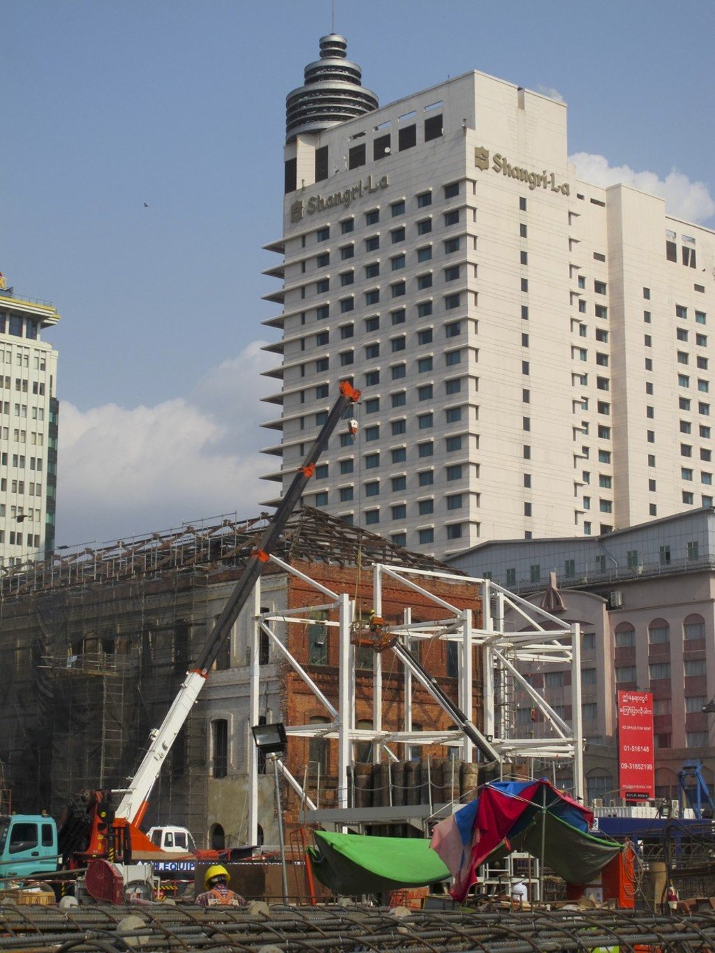 The former headquarters of Burma Railways being turned into the Peninsula Yangon heritage hotel. Credit: Peter Janssen