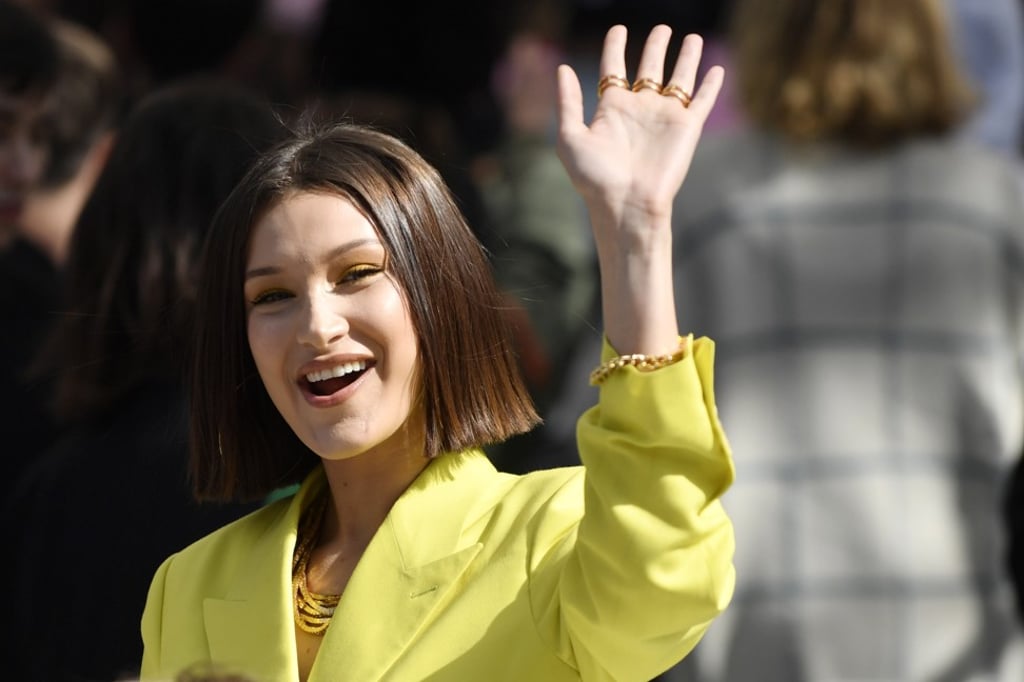Model Bella Hadid attends Kim Jones’ Dior Homme spring/summer collection show on Saturday at Paris Men’s Fashion Show. Photo: EPA-EFE