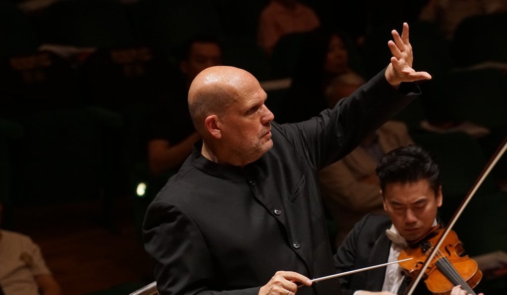 Jaap van Zweden conducts the Hong Kong Philharmonic in Friday’s concert, a celebration of him starting his parallel tenure as New York Philharmonic music director. Photo: Ka Lam/Hong Kong Philharmonic Orchestra