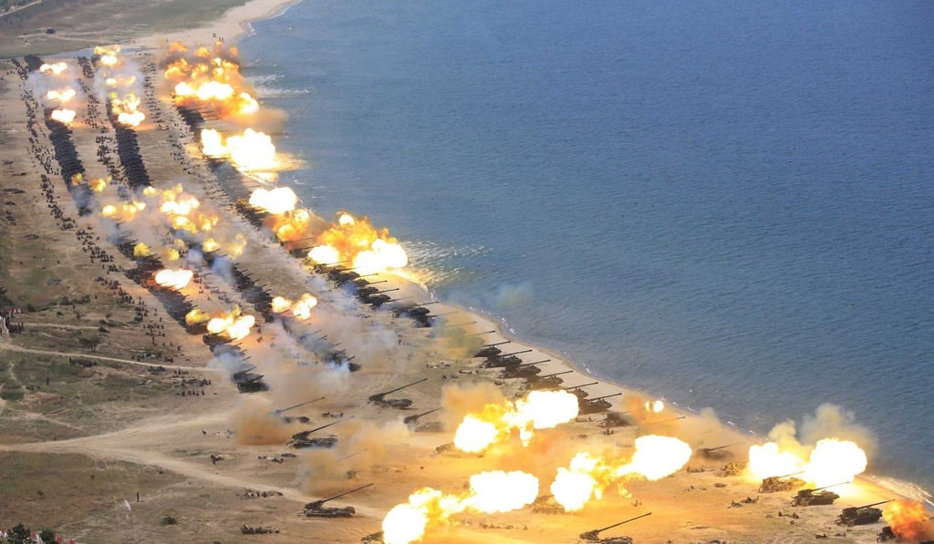 A North Korean artillery demonstration in 2017. File photo: EPA