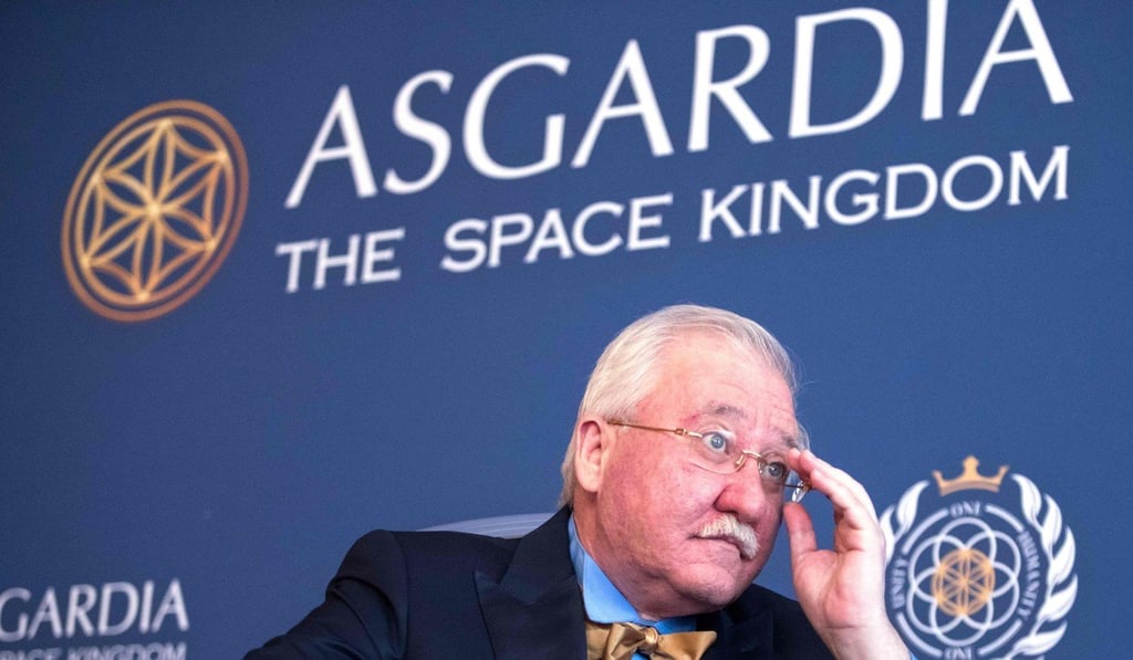 The first Head of Nation of the proposed new state Asgardia, Russian scientist and businessman Igor Ashurbeyli answers questions during an interview after a lavish ceremony in Vienna's Hofburg Palace on Monday. Photo: Agence France-Presse