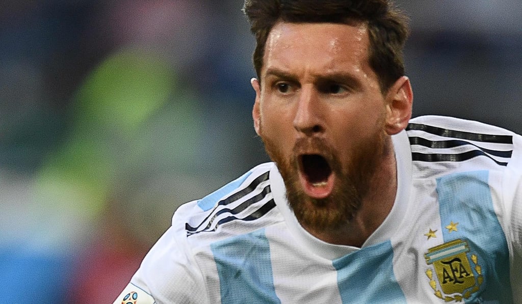 Argentina's forward Lionel Messi celebrates his goal. Photo: AFP