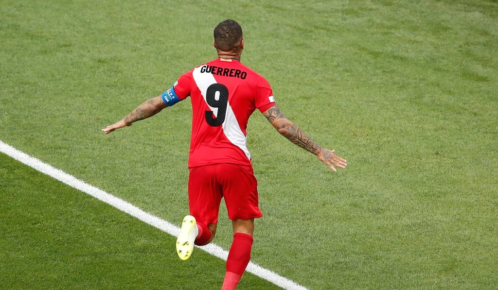 Peru's forward Paolo Guerrero celebrates after scoring. Photo: AFP