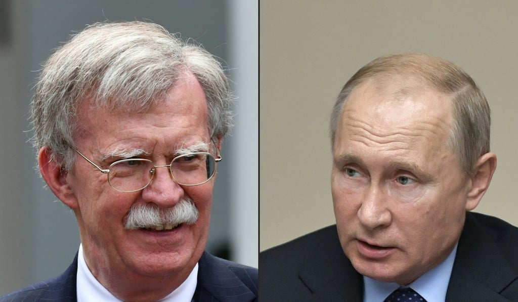 US National Security advisor John Bolton and Russian President Vladimir Putin met on Wednesday and afterwards Russia announced a summit between Trump and Putin will be held at a third location. Photo: AFP