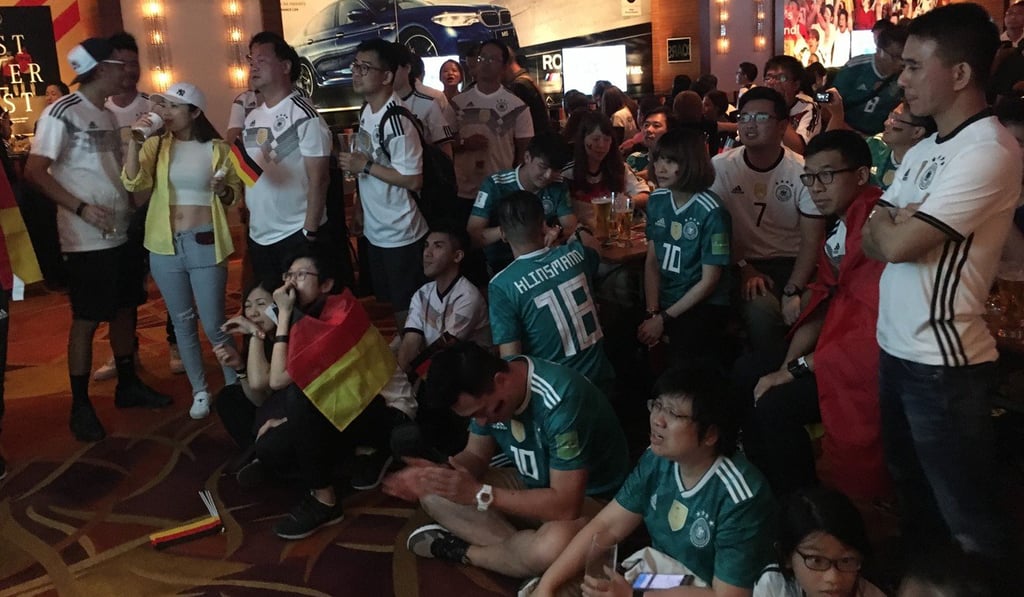 German fans gather to watch the side play South Korea.