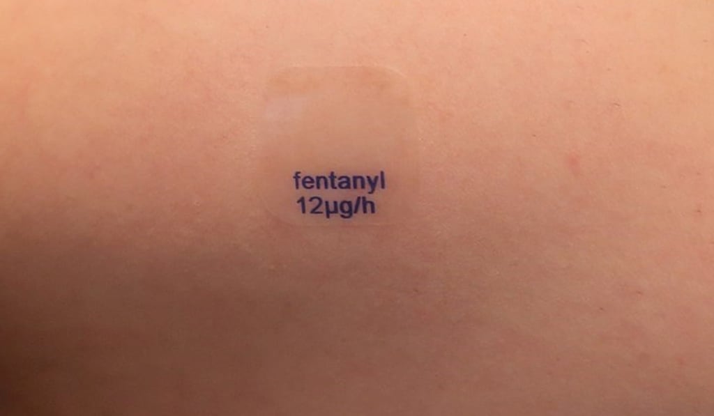 A fentanyl transdermal pain-relief patch. Photo: Daniel Tahar