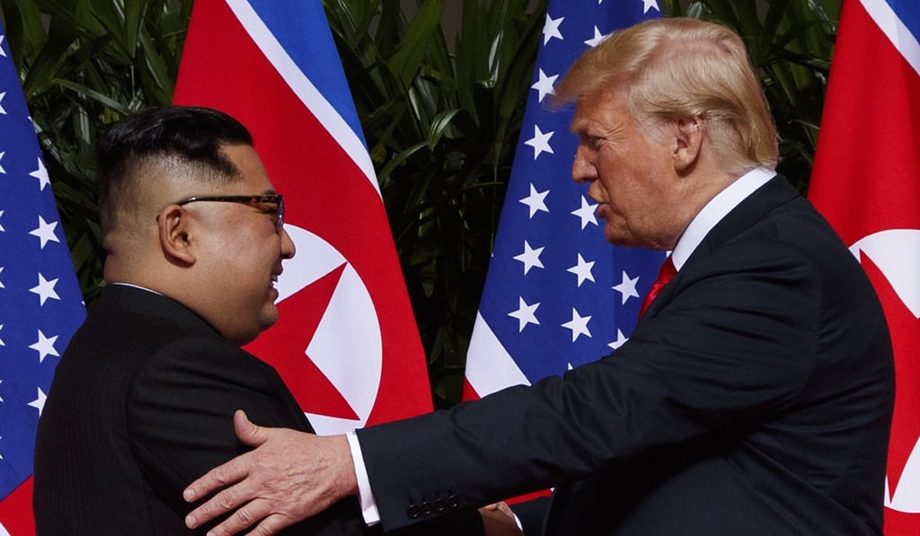 North Korean leader Kim Jong-un meets with US President Donald Trump in Singapore on June 12. Photo: AP Photo
