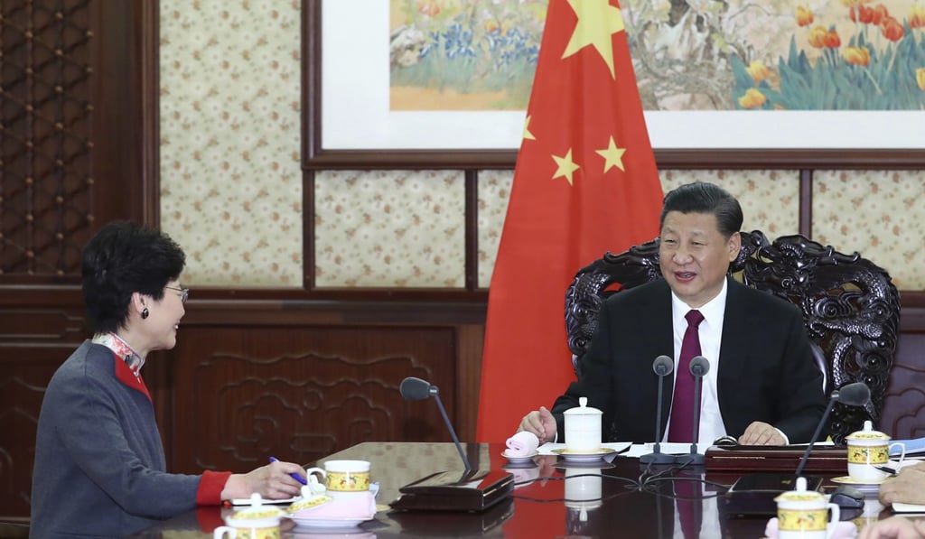 President Xi Jinping meets Carrie Lam in Beijing last year. Hong Kong’s chief executive said Beijing had allowed her a certain degree of freedom when it came to running the city. Photo: AP