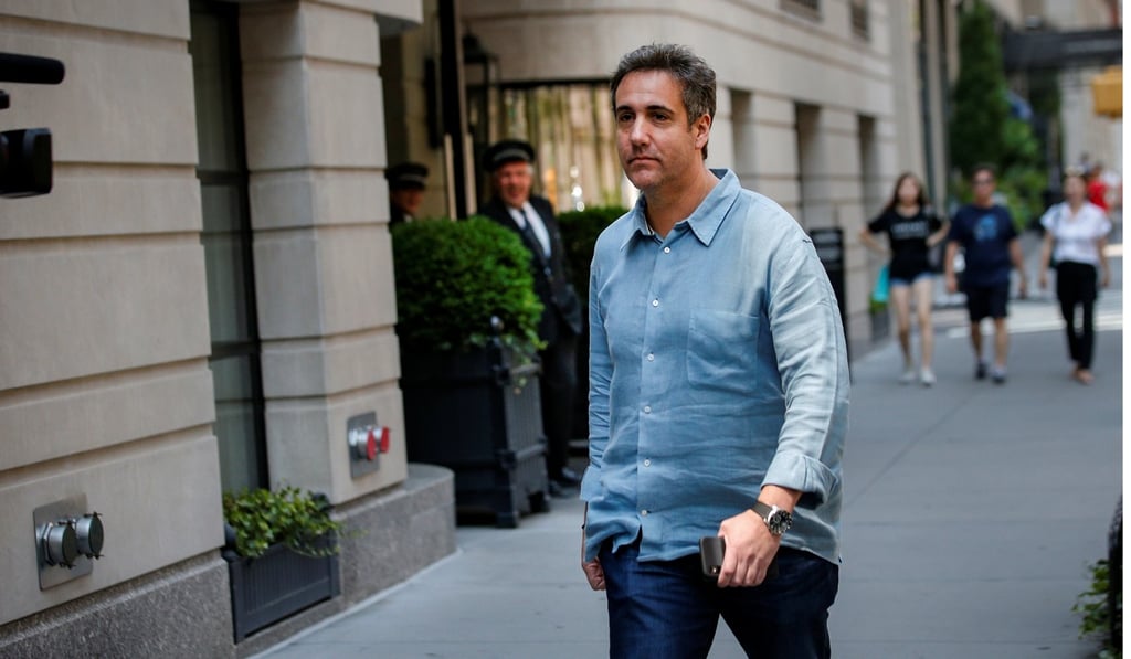 US President Donald Trump's former personal lawyer Michael Cohen exits his hotel in New York City on July 2. Photo: Reuters
