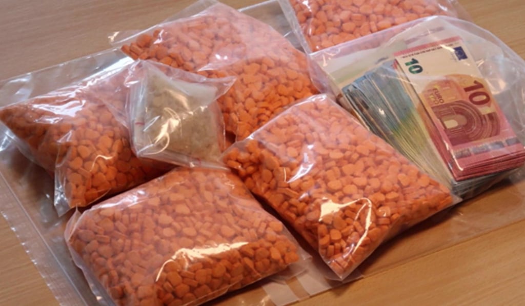 German police confiscated some 5,000 orange ecstasy tablets shaped like Donald Trump’s head in 2017. Photo: YouTube