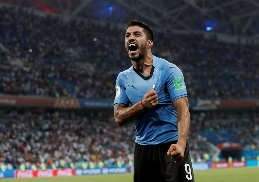Luis Suarez celebrates Uruguay’s win against Portugal. Photo: Reuters