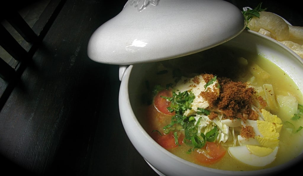 Sop ayam lengkuas from Dapur Babah Elite restaurant, Jakarta