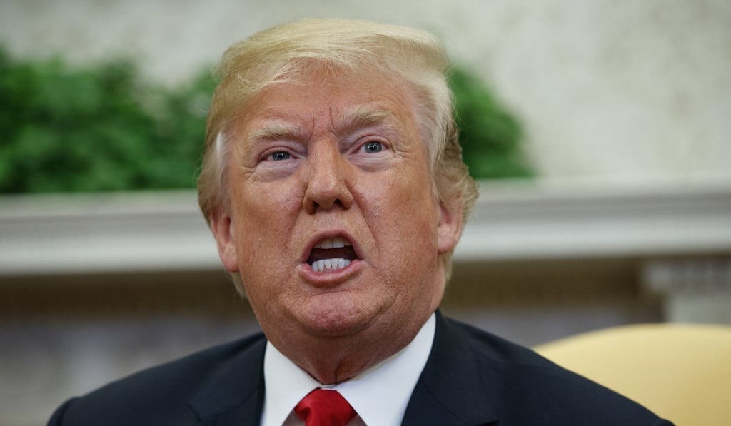 US President Donald Trump speaks during a meeting with Nato Secretary General Jens Stoltenberg in the Oval Office of the White House on May 17 in Washington. Photo: AP