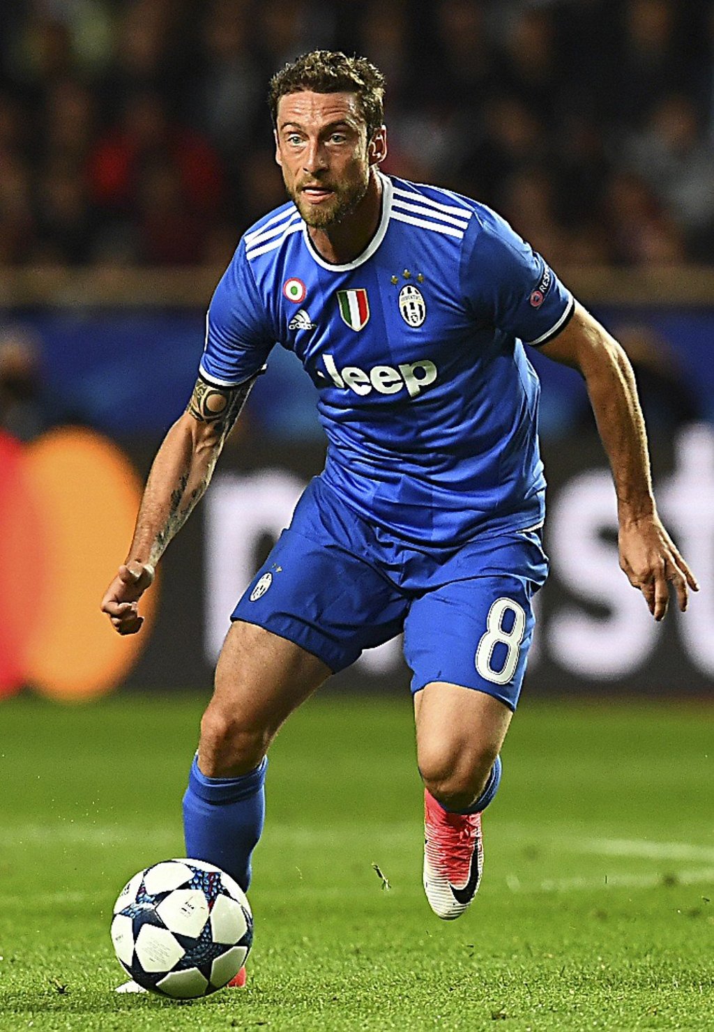 Marchisio, a midfielder for Juventus, plays in the Uefa Champions League semi-final between Monaco and Juventus on May 3, 2017. Picture: AFP