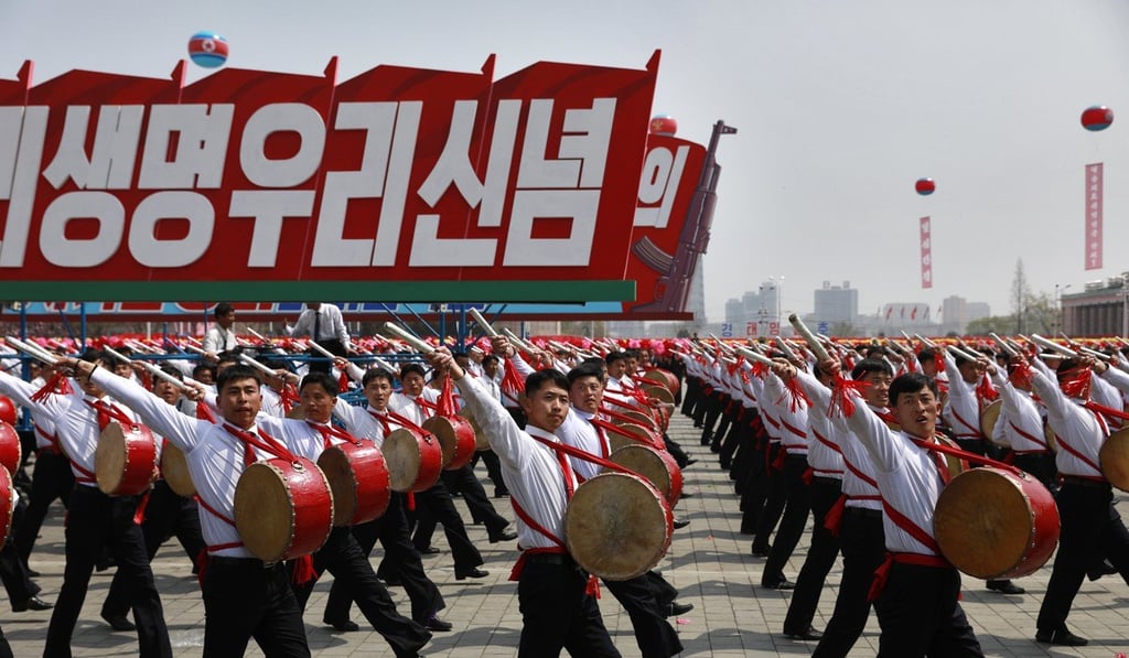 North Korean performers take part in a parade for the “Day of the Sun” festival in Pyongyang, North Korea, April 15, 2017, to mark the 105th anniversary of the birth of former supreme leader Kim Il-sung. Photo: EPA