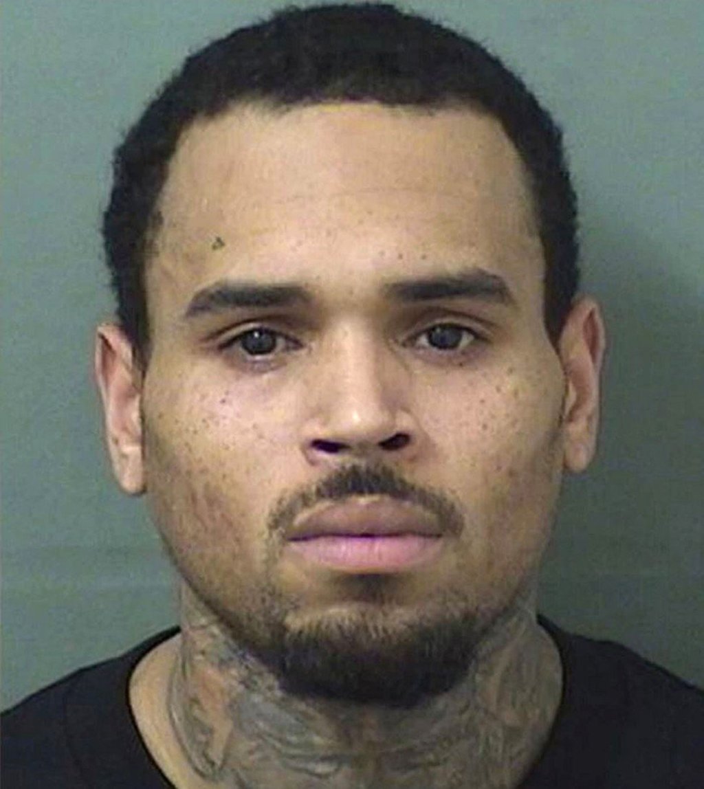 Chris Brown after his arrest on Thursday night in Florida in a photo released by the Palm Beach County Sheriff’s Office. Photo: AFP