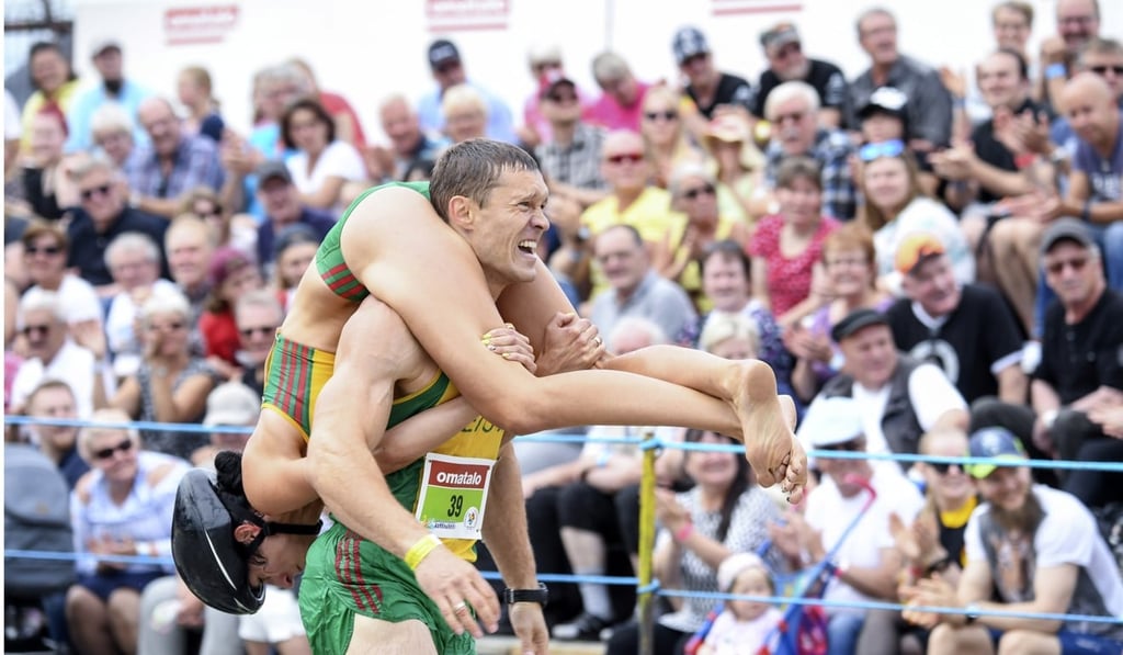 Competitors Vytautas Kirkliauskas and Neringa Kirkliauskas of Lithuania. Photo: EPA